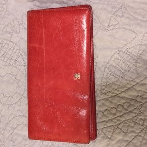 Red wallet, does have some wear